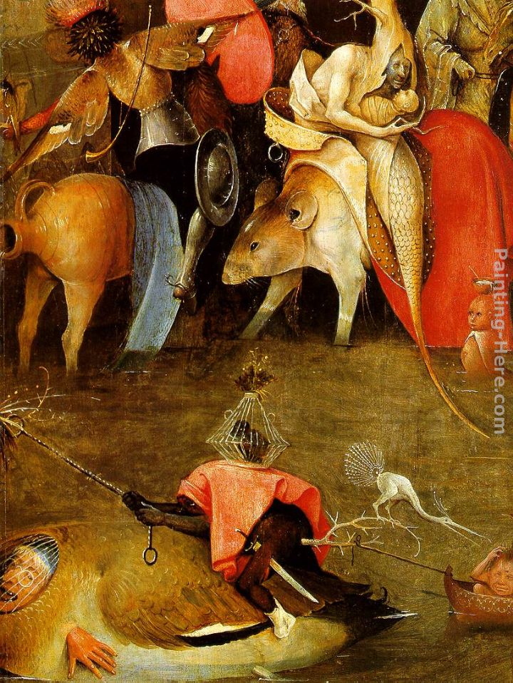 Temptation of St. Anthony, detail of the central panel painting - Hieronymus Bosch Temptation of St. Anthony, detail of the central panel art painting